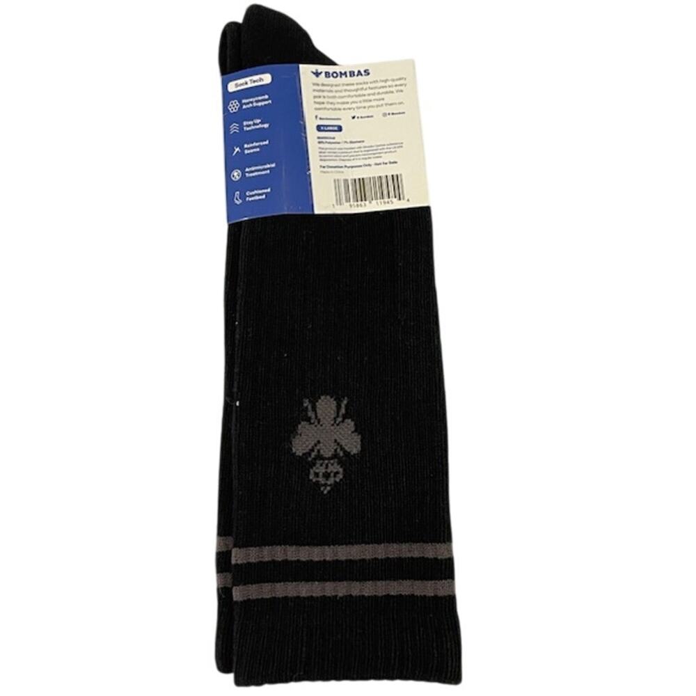 Bombas, ( Youth) Slippers Blue/Socks-Black Bee/Honeycomb Arch Support - Picture 5 of 8